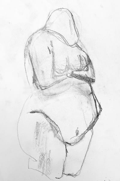 Drawing after Standing steatopygeous figure IV millennium BCE